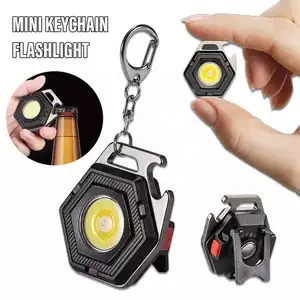 Rechargeable Mini COB LED Keychain Lantern Work Flashlight Magnetic Working Light USB Charging Waterproof Camping 60 50000 0.04