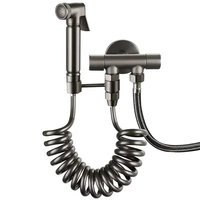 Homedec Ensemble de pulvérisateur de bidet portatif moderne Shattaf en laiton, écologique, installation facile, pour toilettes et salle de bain, fixation murale