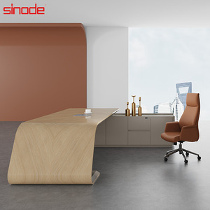 Top-ranking ánh sáng văn phòng bàn Ghế kết hợp đơn giản hiện đại bằng gỗ Modular cao cấp quản lý nội thất văn phòng - Product Image 3