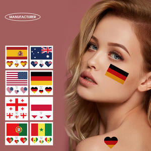 36 diferentes países bandera cara tatuaje temporal pegatina en Stock - Product Image 1