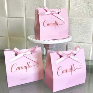<b>Pink</b> <b>Gift</b> Bags Bulk Wholesale - Eco-Friendly Kraft Paper for Clothing, Cosmetics, Party Favors - Custom Logo, Durable & Reusable - Product Image 1