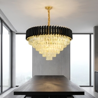 Lustre moderne en cristal Asfour, design en verre et métal laiton, prix compétitif, éclairage de restaurant, décoration lumineuse