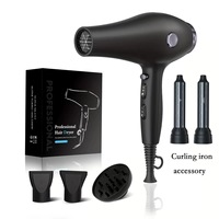 Sèche-cheveux ionique professionnel USB, grande puissance, brosse à air chaud électrique de salon, diffuseur, buse, moteur AC, souffleur manuel