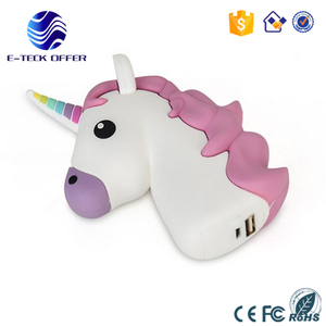 PVC cara sonriente unicornio de dibujos animados lindo de la energía móvil 2600mAh <span class=keywords><strong>Mini</strong></span> portátil Emoji Banco de la energía - Product Image 4