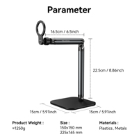 Support de téléphone intelligent TELESIN, flexible, en alliage d'aluminium, magnétique, rotation à 360°, avec plusieurs angles, support de téléphone de bureau