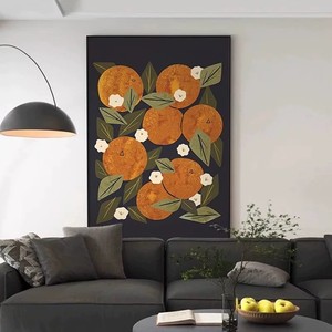 Dafen Village Oil Painting Abstract Persimmon Wall Art <b>Framed</b> Rectangle Impressionism Living Room Decor - Product Image 1