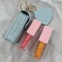 Nouveauté : Trousse à Huile à Lèvres en PU avec Mini Miroir, Brillant à Lèvres Transparent Végétalien Hydratant et Nourrissant, Base d'Huile à Lèvres Repulpante à Marque Blanche