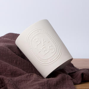Tasses à bougies parfumées avec Logo en relief en céramique avec Logo personnalisé remplissage de cire bougeoirs en céramique tasse glaçure de couleur créative - Product Image 4