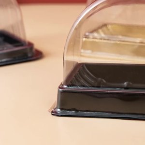 Contenitore per Dolci HY-80s in Plastica PET Riciclata, Scatola Rettangolare Mini con Coperchio a Cupola per Mooncake e Rotolo Svizzero - Product Image 4
