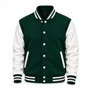 Blouson Bomber Universitaire Unisexe Personnalisé avec Logo, Style Streetwear Hiver, Manches Contrastantes, Polaire Imperméable - Product Image 1