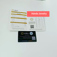Certificat de moissanite GRA en gros, couleur D, format compact, avec fonction de consultation, format carte noire