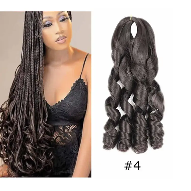 Synthetic Spiral Curls Hair Bundles Loose Wave Braiding Hair 24 Inch Crochet Braids Ombre Blonde Hair Extensions For Women