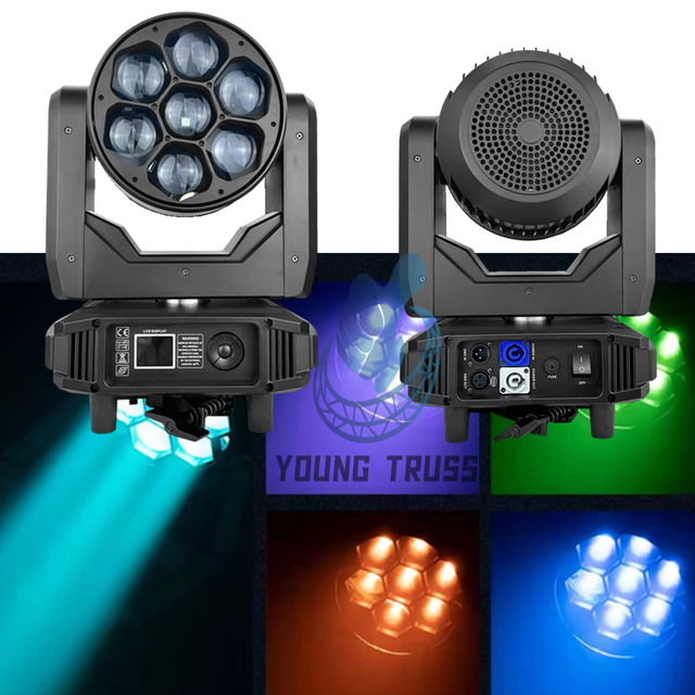 Zoom Mini Eye 4in1 RGBW 7*40W LED Wash Moving Head Light Party Supplies