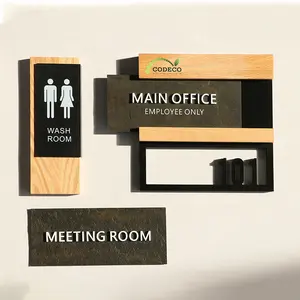 EZD Customized Office Name Sign Plate Interior School Door Sign Mounting Signages Door Plates For Office Replaceable Office Sign