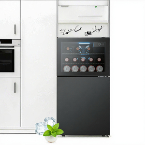 Réfrigérateur à vin et boissons noir, autonome, double zone, compresseur, porte vitrée, mini-réfrigérateur pour la maison et l'hôtel - Product Image 3