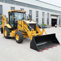 Pengiriman Gratis Backhoe Loader Alat Berat Konstruksi Backhoe Excavator Loader Hidrolik Diesel Pengangkut Tambang Bucket Backhoe Loader