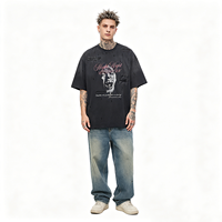 T-shirts Gothiques Vintage Déchirés à Patchs Irréguliers Motif Main de Vampire Streetwear Homme et Femme Surdimensionnés Personnalisés