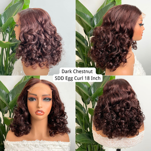 Proveedor Destacado: Peluca Frontal de Encaje 13x4 Liso <span class=keywords><strong>Castaño</strong></span> Oscuro, Peluca con Cierre de Encaje HD, Pelucas Teñidas, Cabello Humano Sin Pegamento para Mujer - Product Image 3