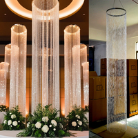 Rideau rond en plastique à paillettes dorées et à fils argentés pour décoration de plafond intérieur, couloir piétonnier extérieur et aménagement paysager