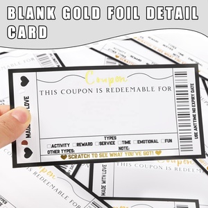 Carnet de bons de réduction vierges à gratter personnalisé avec autocollant à gratter, carte-coupeur de remise en espèces DIY personnalisée - Product Image 3