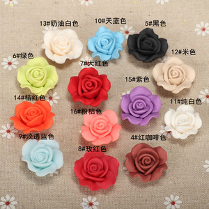 Accessoires de fleurs en terre cuite rose unie de 23 mm, pour DIY, perles décoratives pour téléphone portable, matériel pour rideaux, accessoires pour cheveux - Product Image 1