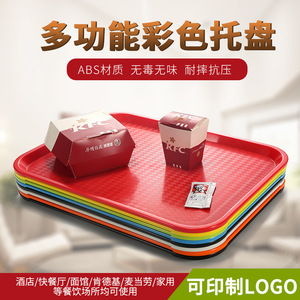 Rectangular Plastic Non Slip Serving <b>Tray</b> 805 Solid Color For Hotel Coffee <b>Tea</b> Service - Product Image 5