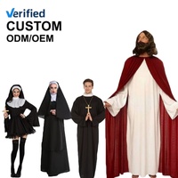 Costume de Jeune Fille Religieuse pour Halloween et Pâques, Accessoires de Performance, Tenue Unisexe Adulte pour COSPLAY, Prêtre, Pasteur, Missionnaire, Jésus