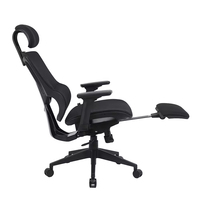 Chaise de bureau de direction moderne de luxe de haute qualité, réglable en hauteur, avec appui-tête ergonomique en mousse, dossier en maille et repose-pieds en PP