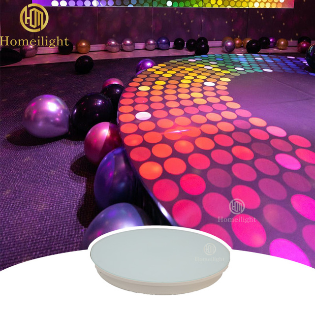 Homei Outdoor LED Sensory Floor Tiles Color Changing Interactive LED Floor Round Dance Floor Set for Music Park