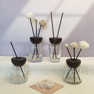 Rỗng 120ml sậy khuếch tán chai nước hoa 4oz Flameless hương liệu chai thủy tinh bằng gỗ Cap (GFP-H7) - Product Image 3