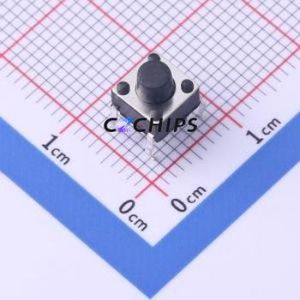 KH-6X6X6H-TJ Tactile Switch Through hole Component (THT)-4P,6x6mm Switch Single Pole Single Throw Round Button 2.6N Through Hole - Product Image 1