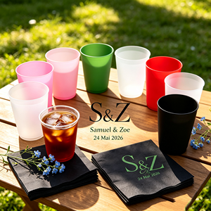Gobelets de stade en plastique noirs personnalisables avec logo, 16 oz, pour mariage, en forme de ballon de football, 12 oz, pour fête, en PP dépoli, pour pique-nique, camping, serviette - Product Image 1