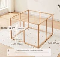 Clôture pour chien en bois massif, ferme, avec fermeture à bouton classique, porte de cage écologique pour animaux de compagnie, 81 cm de haut, toutes saisons, pour petits chiens/chats