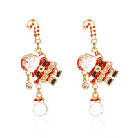 Boucles d'oreilles tendance pour femmes en alliage de zinc, style dessin animé animalier, thème Noël, best-seller, Shiloh Europe Amérique 25 Yearsnew