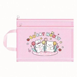 Estuche de Lápices Personalizable con Logotipo, Transparente, de Malla, Doble Capa, Gran Capacidad, con Cierre, para Estudiantes de Primaria y Secundaria - Product Image 1