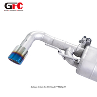 Système d'échappement Catback avec embout d'échappement plaqué bleu, silencieux Valvetronic, personnalisation pour Audi TT MK2 2.0T 2007-2014