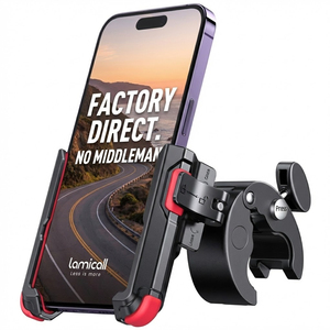 Support de téléphone pour moto Lamicall BP09, verrouillage rapide et sécurisé, compatible avec les appareils photo, support de guidon de vélo, antidérapant, <span class=keywords><strong>promotion</strong></span> - Product Image 1