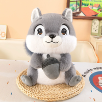 Jouet en peluche écureuil mignon et doux de couleur marron, mini, personnalisé ODM, pour enfants