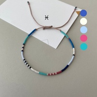 Manik-manik Miyuki Vintage INS Niche yang Dikait untuk Gelang Wanita, Hadiah Ulang Tahun Sahabat Terbaik - Gelang Tipis Berlapis yang Trendi