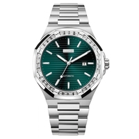 Reloj de Pulsera Automático para Hombre de Acero Inoxidable Dorado de 42 mm con Logotipo Personalizado OEM ODM, Movimiento Mecánico Miyota 8215, Resistente al Agua 50 m