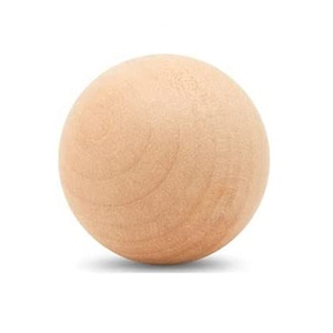 Sac de 10 boules rondes en bois dur naturel non fini - Product Image 3