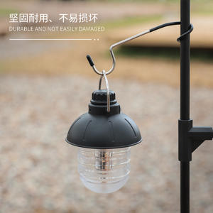 Mini crochet de camping en acier inoxydable antidérapant en forme de S, crochet d'extérieur portable pour suspendre des lampes de tente, noir 14x3cm - Product Image 4