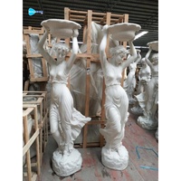Vente en gros d'usine, marbre blanc naturel, style européen, ornements de jardin durables, sculptures en pierre artificielle, pots de fleurs pour