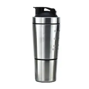 BORGE Personalizado 600 + 200ml Única Parede Home Exercício Aço Inoxidável Shaker Garrafa De Água