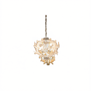 Adjustable 6-<b>Light</b> <b>Wood</b> Chandelier Hanging <b>Light</b> <b>Fixture</b> For Kitchen Dining Room Foyer Entryway Beige Round E26 Bulb Not - Product Image 1