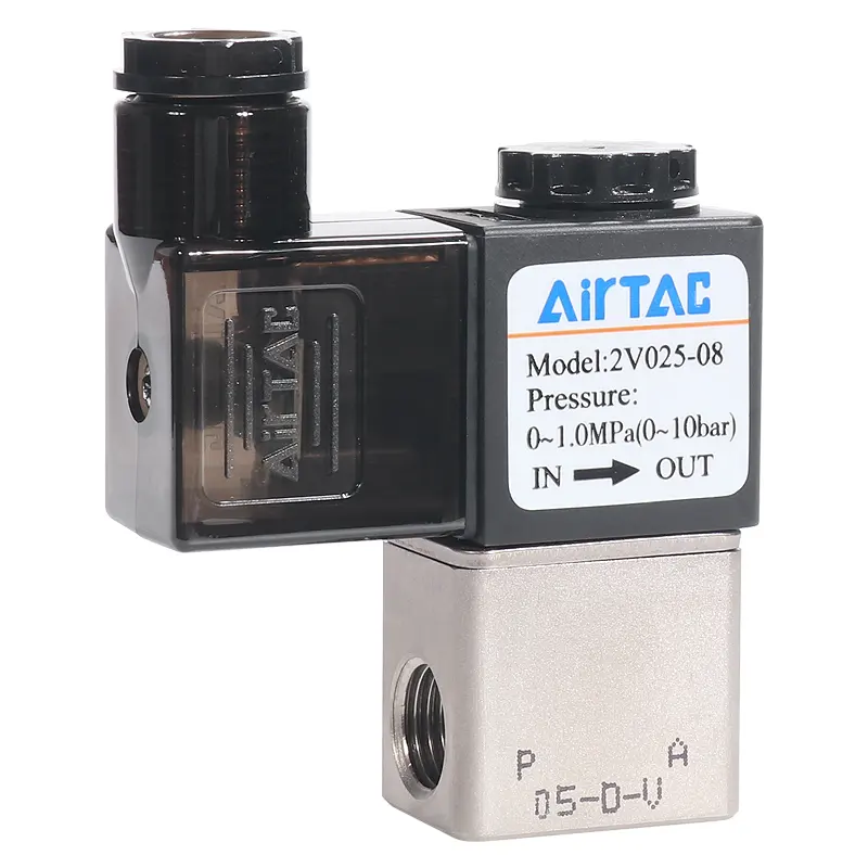 คุณภาพที่เหนือกว่า AIRTAC 2V025-08 24โวลต์2ทางโซลินอยด์วาล์ว1/4 "NPT ไฟฟ้าโซลินอยด์วาล์ว