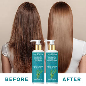 Champú y acondicionador anticaída de menta y Romero, superventas OEM de fábrica, juego de cuidado del crecimiento del cabello con biotina suave - Product Image 5