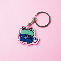 Pendentif de sac d'école personnalisé multi-styles en plastique, porte-clés en acrylique transparent à paillettes double face sur mesure
