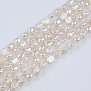 Perles d'eau douce baroques Zhuji 8-9 mm, collier et bracelet DIY, perles naturelles à trous droits, perles lâches en gros - Product Image 1