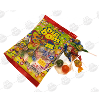 Sucettes Halal enrobées aux fruits, en gros, bonbons en forme de boule multi-saveurs, emballage en sachet